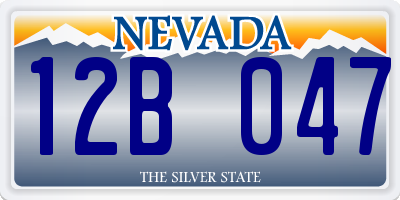 NV license plate 12B047