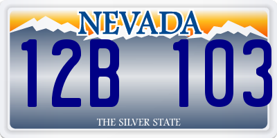 NV license plate 12B103