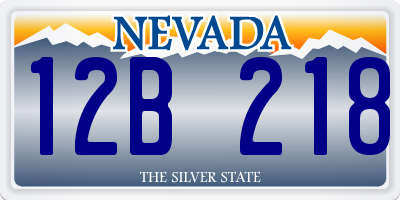 NV license plate 12B218