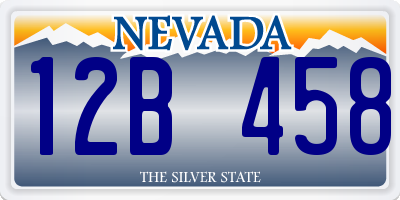 NV license plate 12B458
