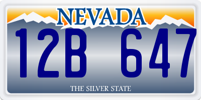 NV license plate 12B647