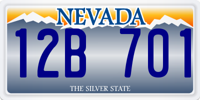 NV license plate 12B701