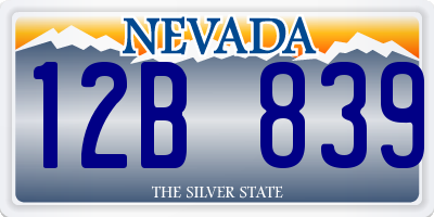 NV license plate 12B839