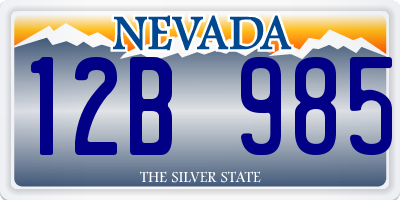 NV license plate 12B985