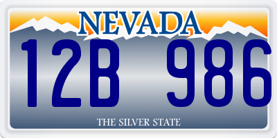 NV license plate 12B986