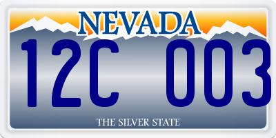 NV license plate 12C003