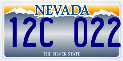 NV license plate 12C022