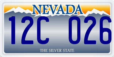 NV license plate 12C026