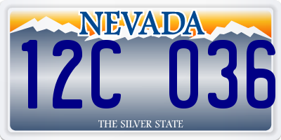 NV license plate 12C036