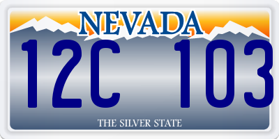 NV license plate 12C103