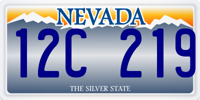 NV license plate 12C219