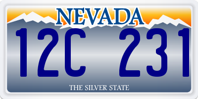 NV license plate 12C231