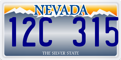 NV license plate 12C315