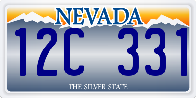 NV license plate 12C331