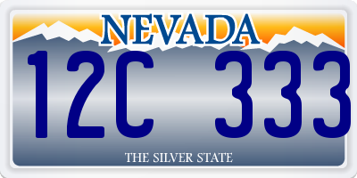 NV license plate 12C333