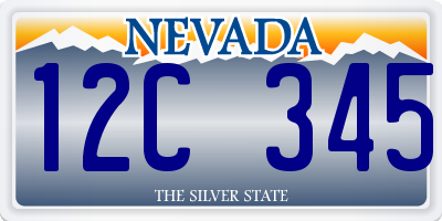 NV license plate 12C345