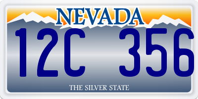 NV license plate 12C356