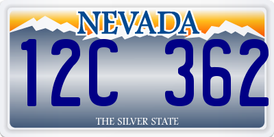 NV license plate 12C362