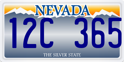 NV license plate 12C365