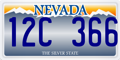 NV license plate 12C366