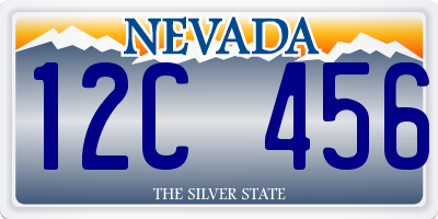 NV license plate 12C456