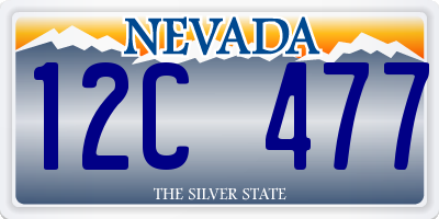 NV license plate 12C477