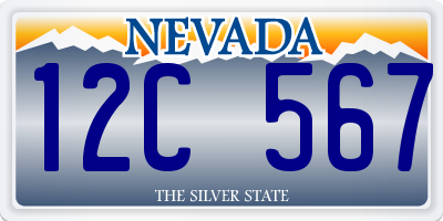 NV license plate 12C567