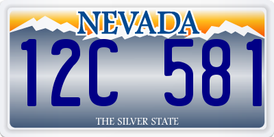 NV license plate 12C581