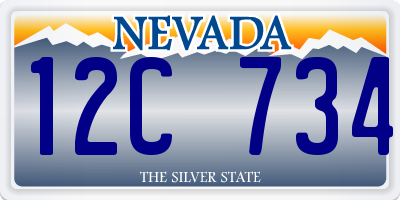 NV license plate 12C734