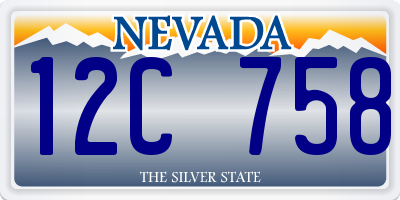 NV license plate 12C758