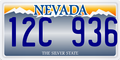 NV license plate 12C936