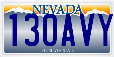 NV license plate 130AVY