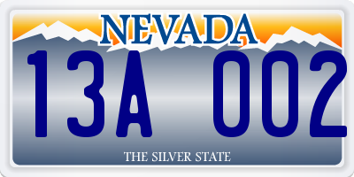 NV license plate 13A002