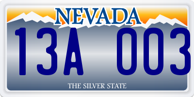 NV license plate 13A003