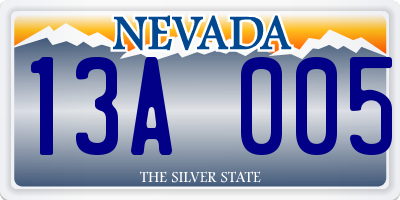 NV license plate 13A005