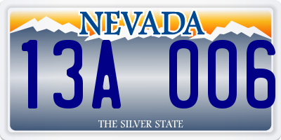 NV license plate 13A006