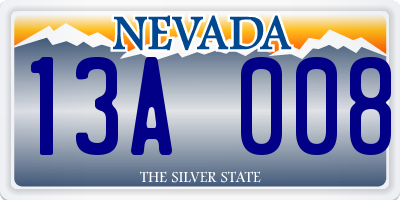 NV license plate 13A008