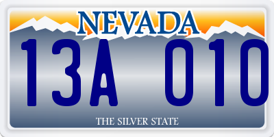 NV license plate 13A010