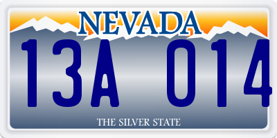 NV license plate 13A014