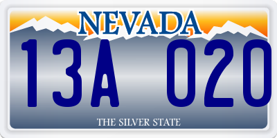 NV license plate 13A020