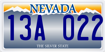 NV license plate 13A022