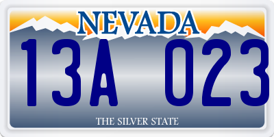 NV license plate 13A023