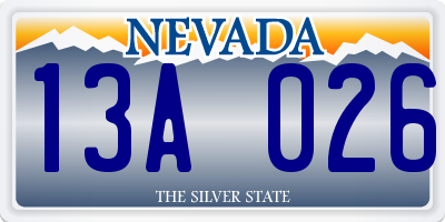 NV license plate 13A026