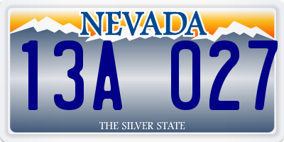 NV license plate 13A027