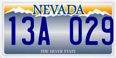 NV license plate 13A029