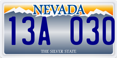 NV license plate 13A030