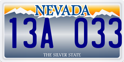 NV license plate 13A033