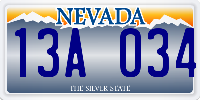 NV license plate 13A034