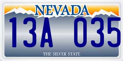 NV license plate 13A035