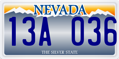 NV license plate 13A036